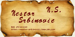 Nestor Srbinović vizit kartica